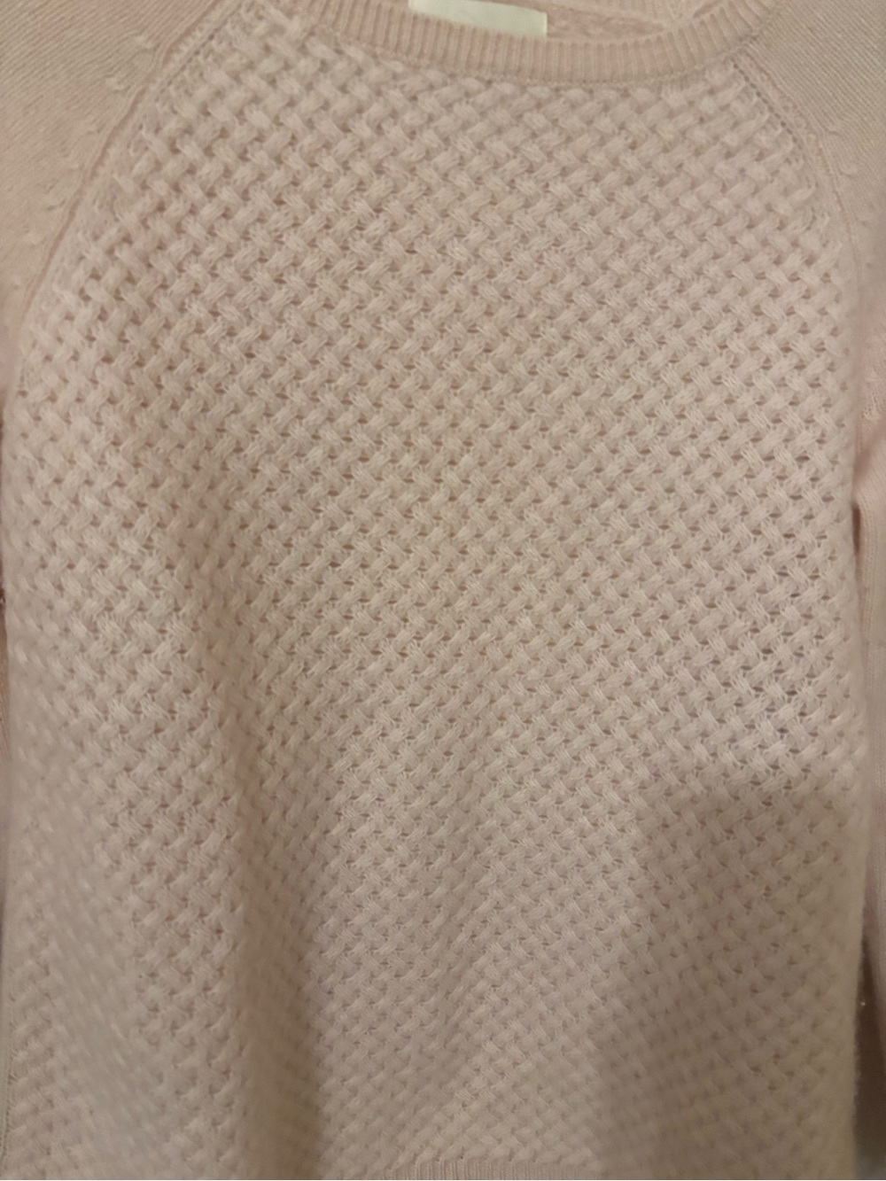 Cynthia Rowley Pale Blush Textured Crewneck Sweater - Picture 2 of 5